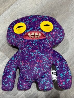 Fuggler Laboratory Misfits Squidge Purple Speckled Plush 9in Human Teeth Toy